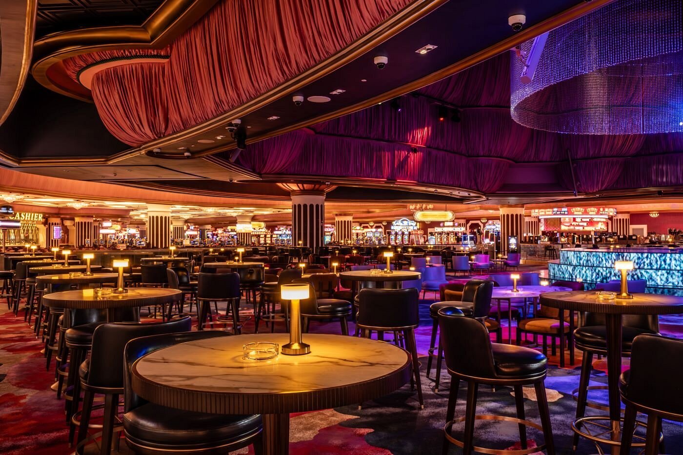 Coral Lounge seating area and tables at Okada Manila